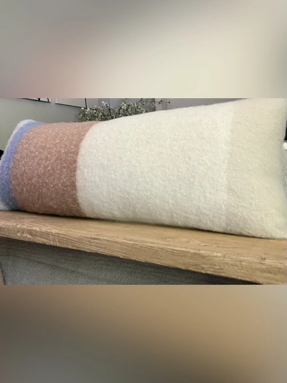 UGG Bolster Lumbar Pillow 14x36 Misty Wisteria Stripe NWOT